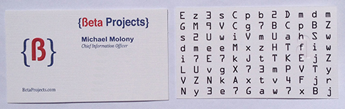 Beta Projects business card